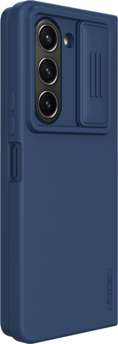 Kuti telefoni Nillkin Silky për Samsung Galaxy Z Fold 5, silikon me prekje të butë, kapak kamere rrëshqitës, blu