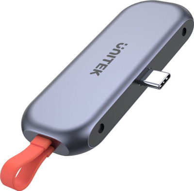 Hub USB C Unitek Mobile, HDMI 4K, PD 100W, ngjyrë argjendtë