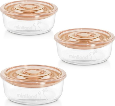 Set enë qelqi hermetike Eco, 3x300ml, rrethore