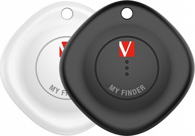 Pajsie gjurmuese Bluetooth Verbatim My Finder MYF-02, set me 2 copë, IP66, e bardhë edhe e zezë