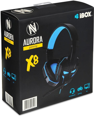 Слушалки I-BOX X8, 3.5mm, 20000Hz, 2.2m, сина