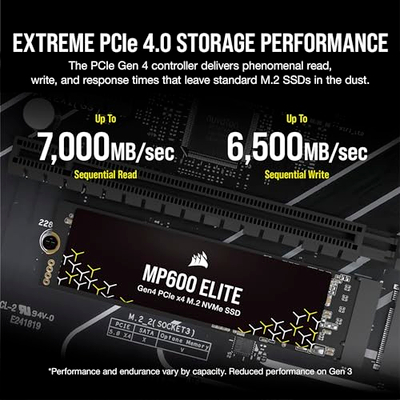 SSD i brendshëm Corsair MP600 Elite, M.2 PCIe 4.0 NVMe, 1TB