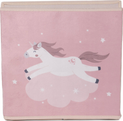 Kuti për me mbajt lodrat me unicorn, 32 x 32 x 30 cm, rozë