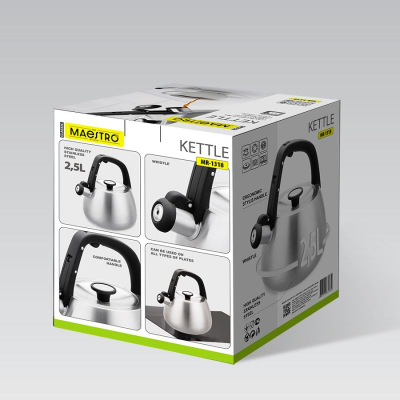 Katel Maestro MR-1318, 2.5L, për të gjitha llojet e sobave, argjendtë e zezë
