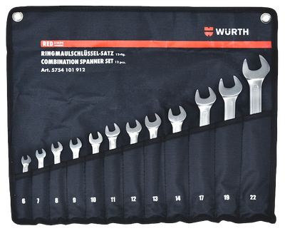 Set çelësash të kombinuar Würth Redstripe, WS6-22, 12 copë