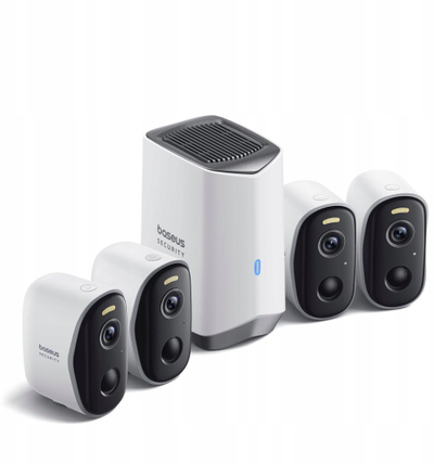 Kamerë IP Baseus Security N1 Plus, set 4 kamerash, 2K, e bardhë e zezë