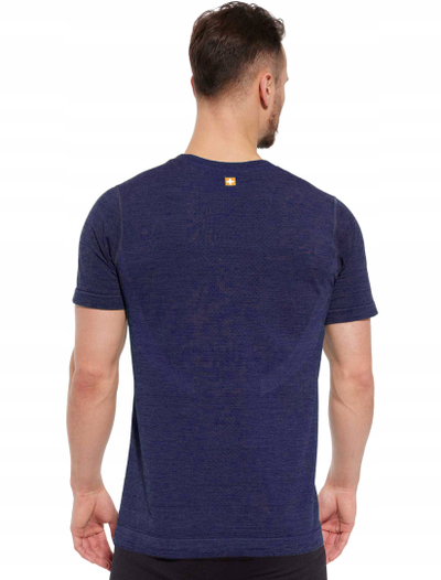 Термичка маица Brubeck Outdoor Wool Pro, со кратки ракави, мерино, темно сина 2XL