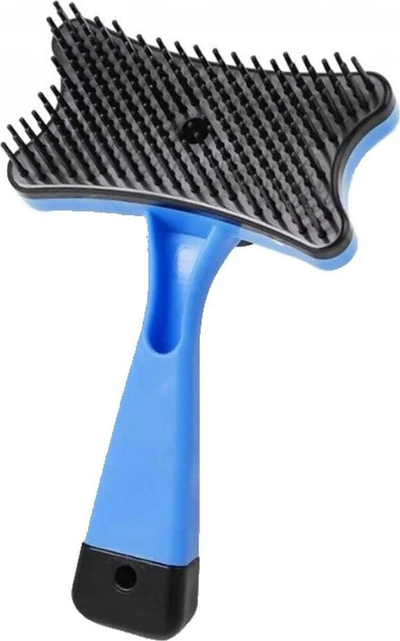 Furçë për qentë dhe macet Brush For Dog Cat, buton pastrimi, ngjyrë e kaltër