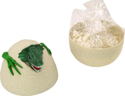 Set kreativ me dinosaurë LeanToys 19045, vezë për pikturim, bojëra dhe furça, e gjelbër