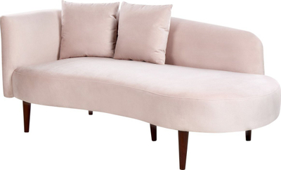 Shezlong velvet Beliani Chaumont majtas, 168x66x75cm, rozë e çelët