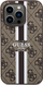 Mbulesë telefoni Guess GUHMP14XP4RPSW për iPhone 14 Pro Max, 4G Printed Stripes MagSafe, kafe