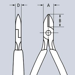 Gërshërë diagonale Knipex 76 12 125, për elektro, 125mm, blu e kuqe