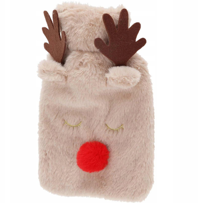 Shishe uji të nxehtë Plus Plush Reindeer, 850ml, pelush dekorativ, bezhë