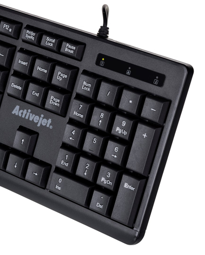 Тастатура Activejet K-3803S, USB, QWERTY, црна