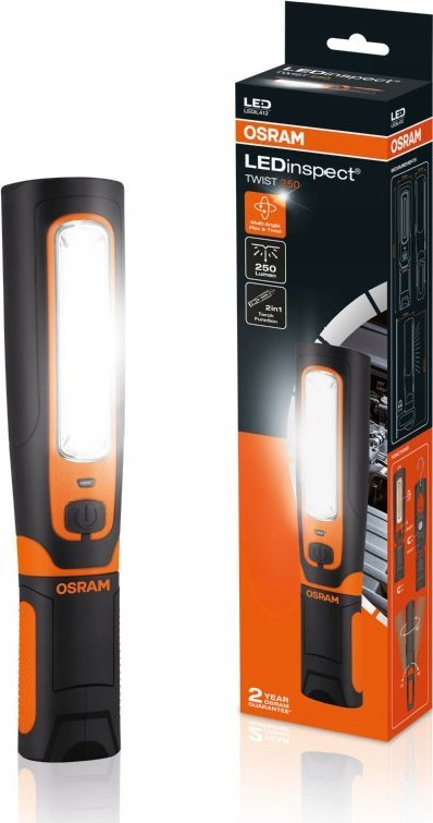 Llampë dore për kontroll OSRAM LEDinspect TWIST 250, LED, me bateri rikarikueshme, e zezë me portokalli