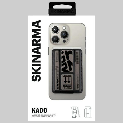 Mbajtës kartash SkinArma Kado Kira Kobai, me magnet MagSafe, me stand palosës, ngjyrë antracit