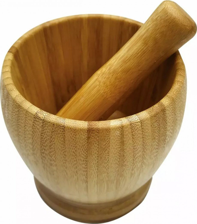 Havan kuzhine KingHoff KH-1617, bambu, 11.5cm, kafe natyrale