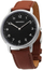 Рачен часовник Sekonda Quartz 1348.84, 42mm, кафен кожен ремен, со црна позадина