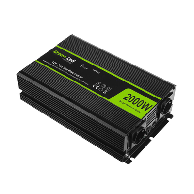 Invertor auto Green Cell INV11, 12W, 12V në 230V, i zi