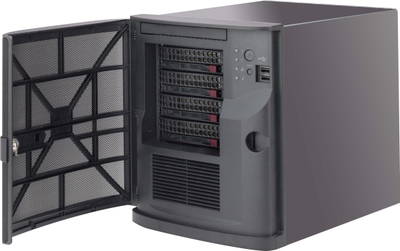 Куќиште серверски Супермајкро СуперЧесис CSE-721TQ-350B2, Мини ITX, 4 x 3,5" hot swap, 350W, црно