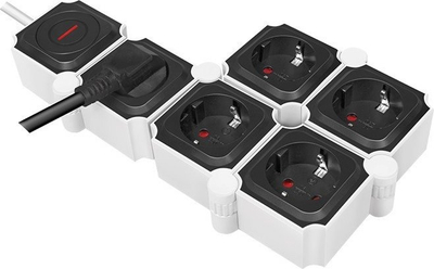 Shirit rryme me mbrojtje LogiLink LPS277, 5 prizë, kabllo 1.5 m, i zi