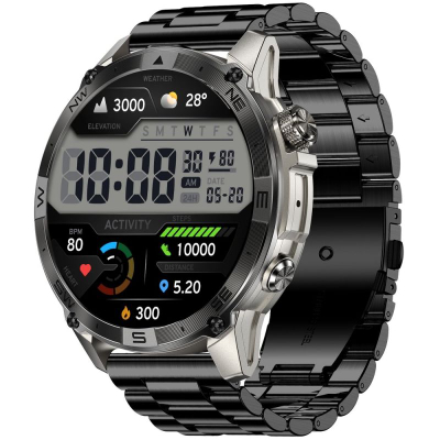 Orë inteligjente Gravity GT46-3, AMOLED 1.43", Bluetooth 5.3, e zezë