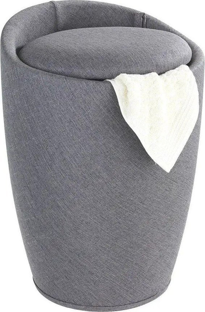 Кош за облека Wenko 22448100, 20L, цилиндар, сив