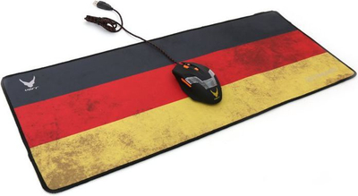 Mauspad Omega Varr Pro-Gaming GERMANY, i zi / kuq / verdhë