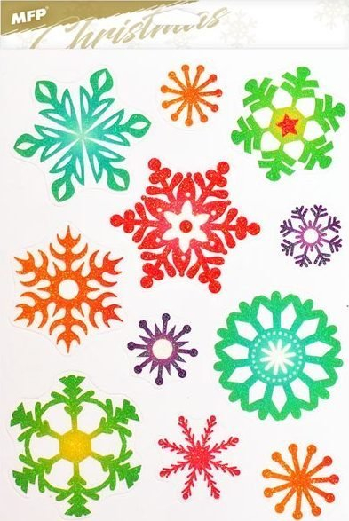 Stickerë dekorativë MFP Christmas Glitter VA024, 20x30cm, me motive festive shumëngjyrëshe