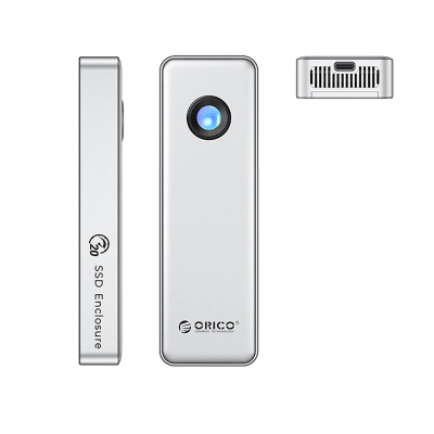 Kuti SSD Orico OUM2-G20, M.2 NVMe, USB-C 3.2 20Gb/s, argjendi