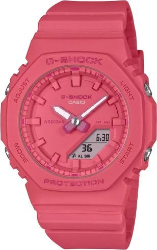 Orë Casio analog-dixhitale me alarm, kronometër, rozë