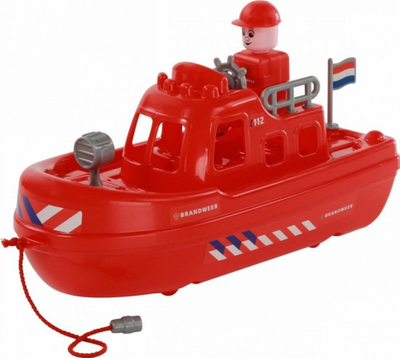 Anije lodër Polesie Fire Boat Patrol, plastike 31cm, për ujë, e kuqe
