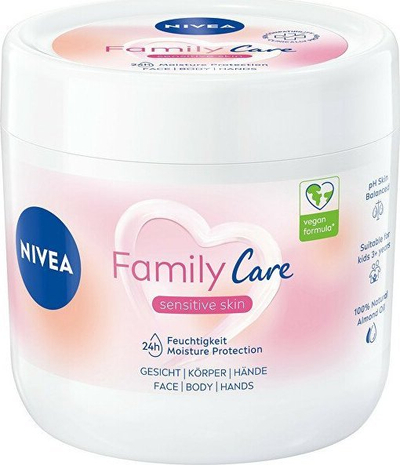 Krem trupi Nivea Family Care Sensitive Skin, për fytyrë, trup edhe duar, për lëkurë të ndjeshme, 450 ml