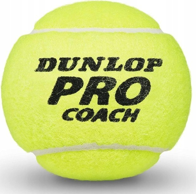 Topa tenisi Dunlop Pro Coach, tub me 4 topa, universalë, të verdhë