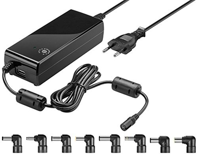 Karikues universal për laptop Goobay 55001, 81W, 12V–22V, i zi