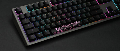 Tastierë lojërash Ducky Shine 7, Cherry MX Blue, e zezë/e hirtë