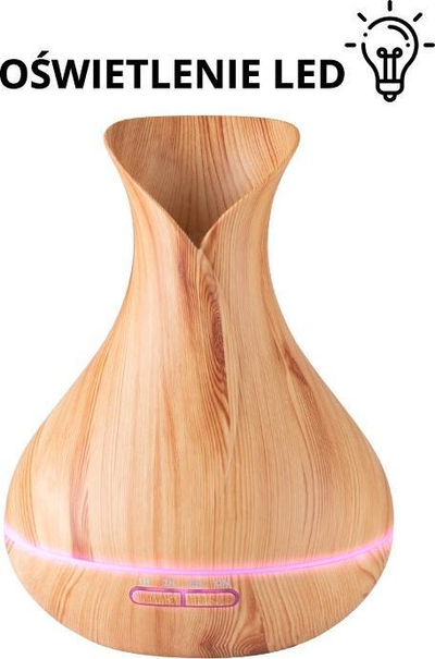 Difuzer arome dhe lagështues ajri Activeshop Spa 15, 550 ml, dritë LED, dru i çelët