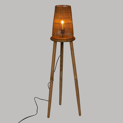 Lampë dyshemeje Atmosphera Ajmal, tripod, 127 cm, kashte natyrale