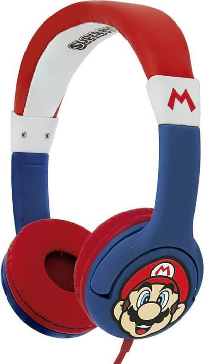Kufje për kalamaj OTL Super Mario, me kabllo, limit volum 85 dB, blu e kuqe