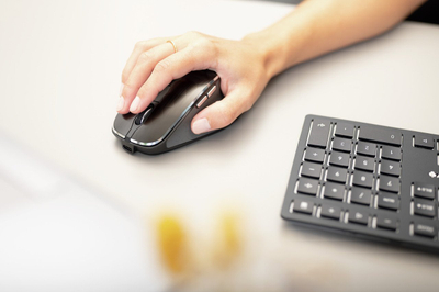 Set tastierë dhe maus CHERRY DW 9500 SLIM, pa tela RF dhe Bluetooth, AZERTY Belgian, i zi gri