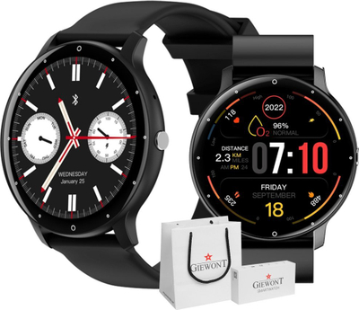 Orë e zgjuar Giewont GW120-2 Pro, Bluetooth, matje shëndeti, e zezë