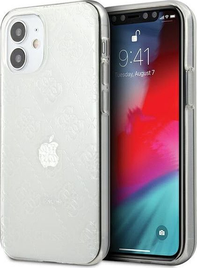 Futrollë telefoni Guess GUHCP12S3D4GTR, për iPhone 12 mini 5.4", transparente