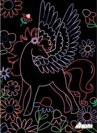 Set arti scratch Avenir Scratch 4 Magic Pegasuses, për fëmijë 3+, pastel