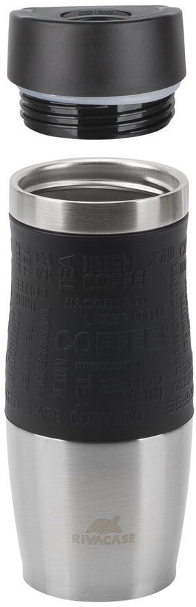 Termos Rivacase Thermal Mug, 380ml, çelik inox, argjend