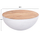 Tavolinë dekorative Bowl HM8717.23, Φ90x40 cm, dru akacie, bazë metalike e bardhë