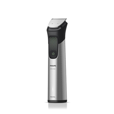 Trimer flokësh dhe mjekre Philips MG9535/15, 27 gjatësitë, pa tela, argjendtë