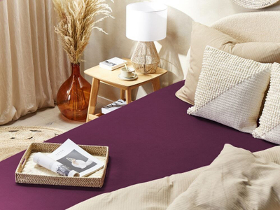 Çarçaf me lastik JANBU Cotton, 200 x 200 cm, pambuk, burgundy