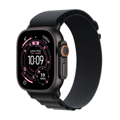 Apple Watch Ultra 3 Cellular 49mm Black Titanium Case with Black Alpine Loop, Small