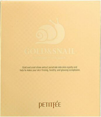 Maskë për fytyrë Petitfee Gold & Snail Hydrogel, 5 copa
