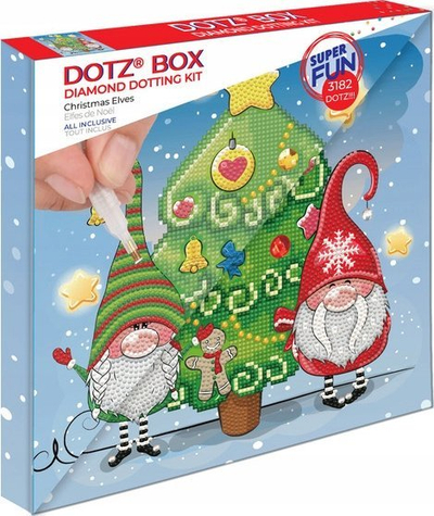 Set diamond painting DIAMOND DOTZ DOTZ Box Christmas Elves, motiv festiv, për të rritur dhe 13+